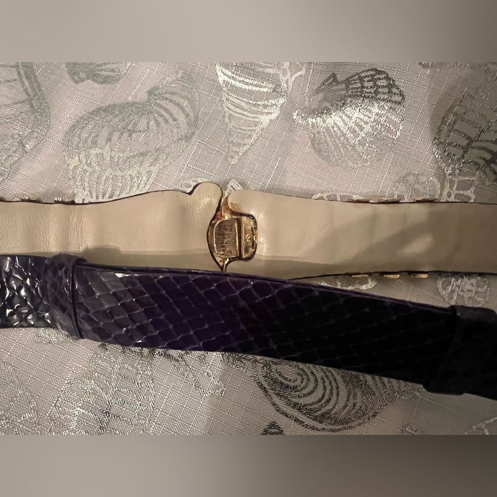 Vintage Judith Leiber Purple Snakeskin Belt - Picture 4 of 6